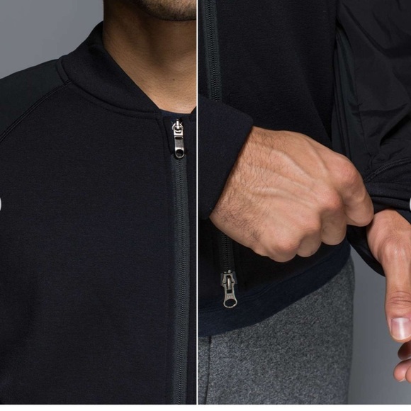 Lululemon Athletica Black and Green Bomber Jacket - Picture 3 of 11